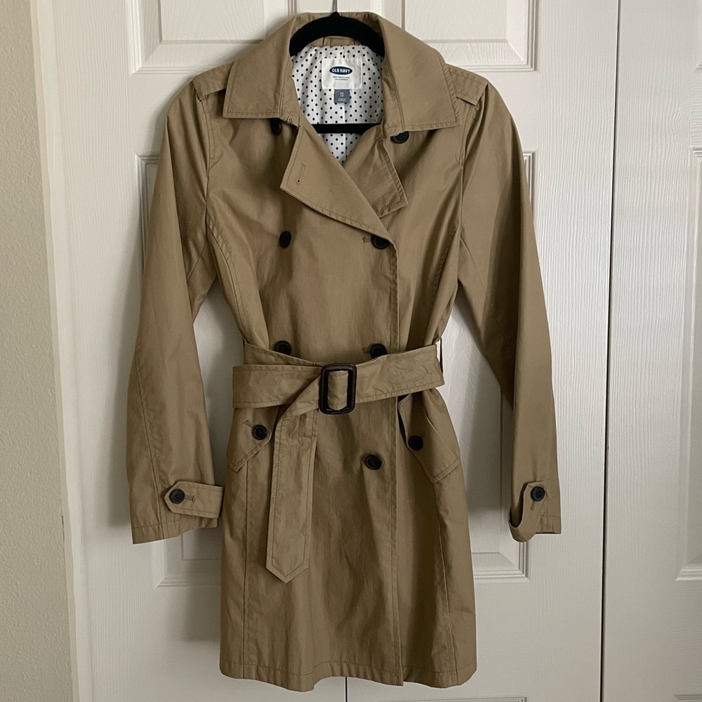 Old Navy Classic Tan Trench Coat - Picture 1 of 5